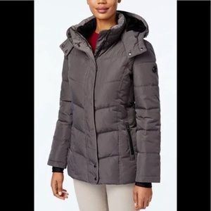 Calvin Klein jacket puffer coat hooded grey XXL